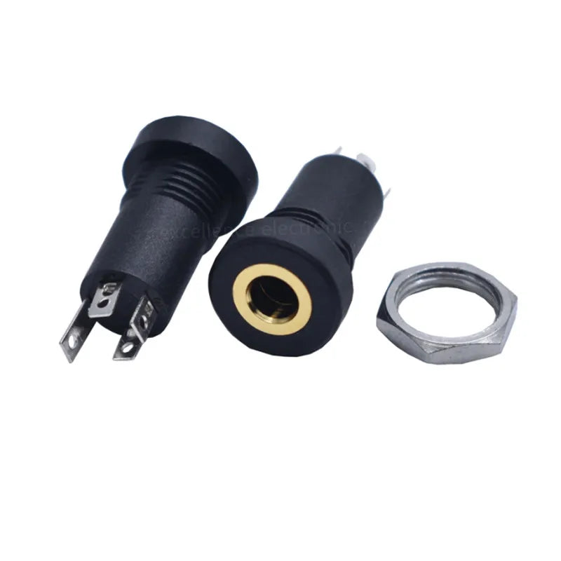 10PCS Headphone Socket Pj-392A 3.5mm Audio Jack Socket 4 Pole 3.5 Stereo Panel Mount Whit Nut PJ392A Peaceful Pleasures Health and Wellness Default Title