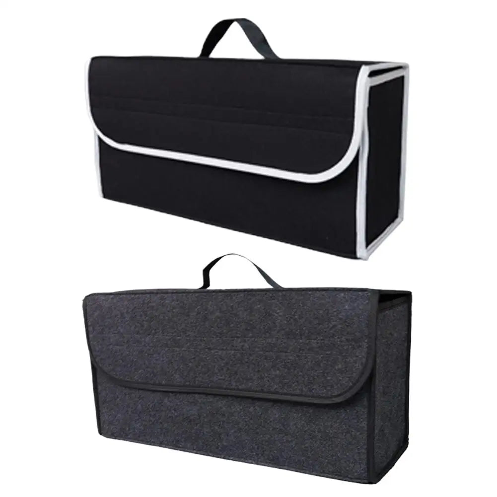Foldable Felt Car Trunk Organizer | Large Storage Box Dark Gray