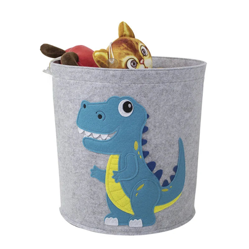 Felt Cartoon Toy Storage Basket – Kids Nursery Hamper Organizer