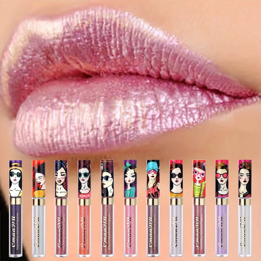 Cmaadu Metallic Shimmer Lip Gloss – Glitter & Long-Lasting Y2K Shimmer Lip Gloss Oasis Select