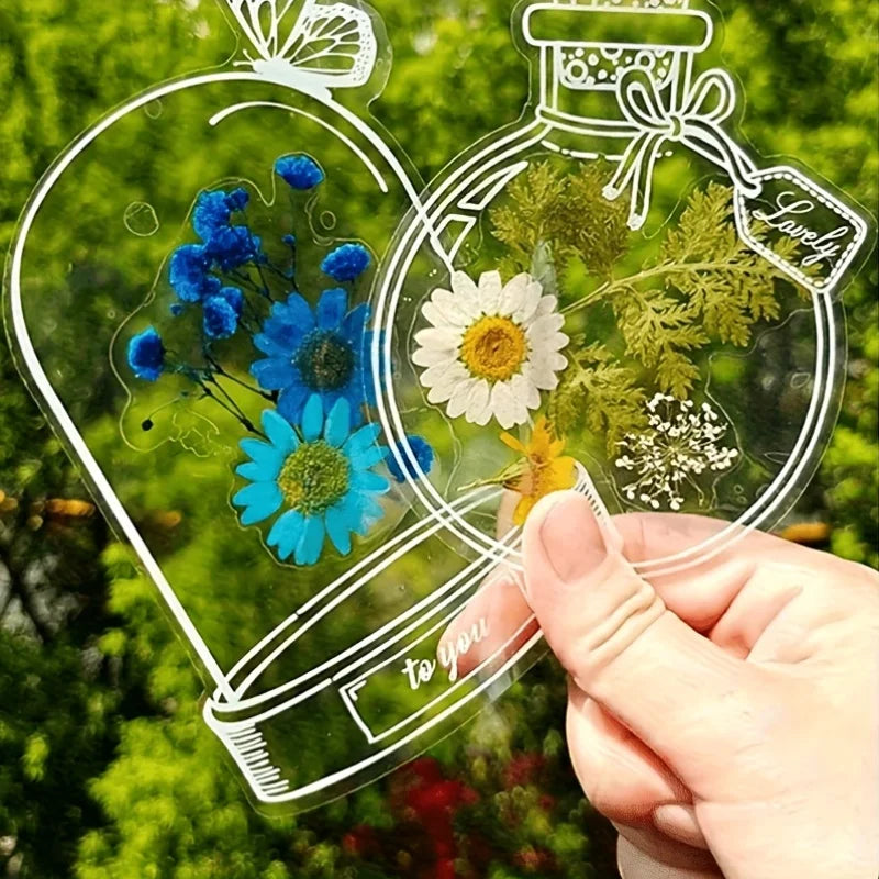 DIY Transparent Pressed Flower Bookmarks Kit – 20/40 Pcs DIY Craft Kit Peaceful Pleasures Health and Wellness