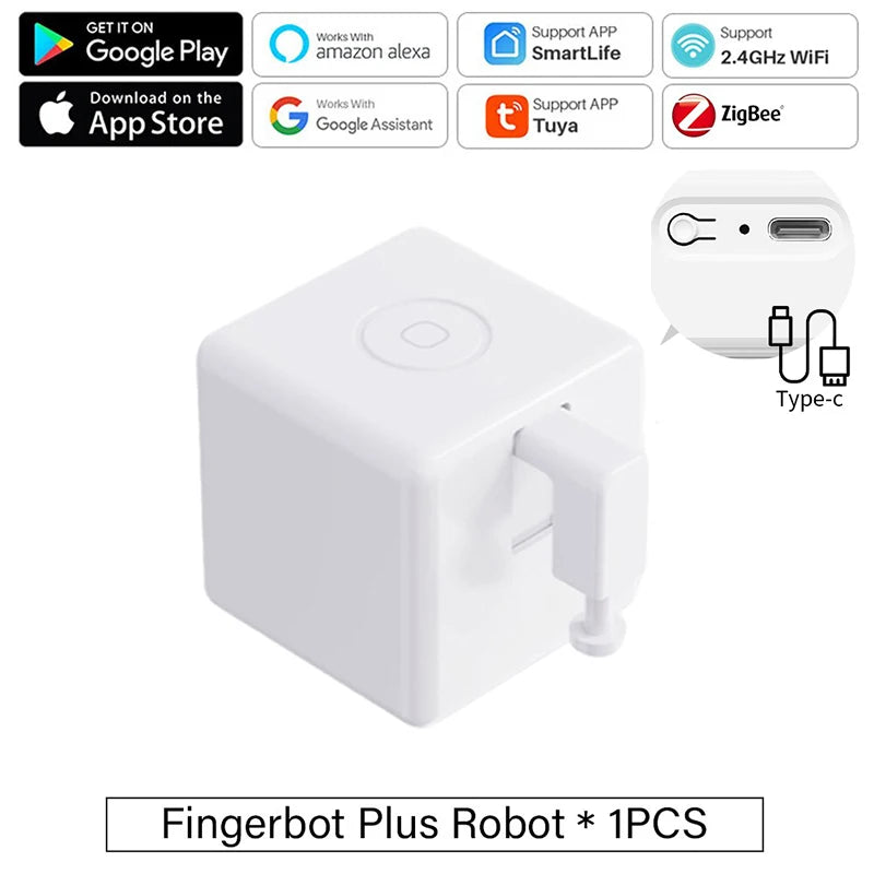 Tuya Finger Robot Zigbee/Bluetooth Fingerbot Plus CR2 battery version Robot Button Pusher Switch Bot Work With Smart Life App Peaceful Pleasures Health and Wellness A Zigbee TypeC W