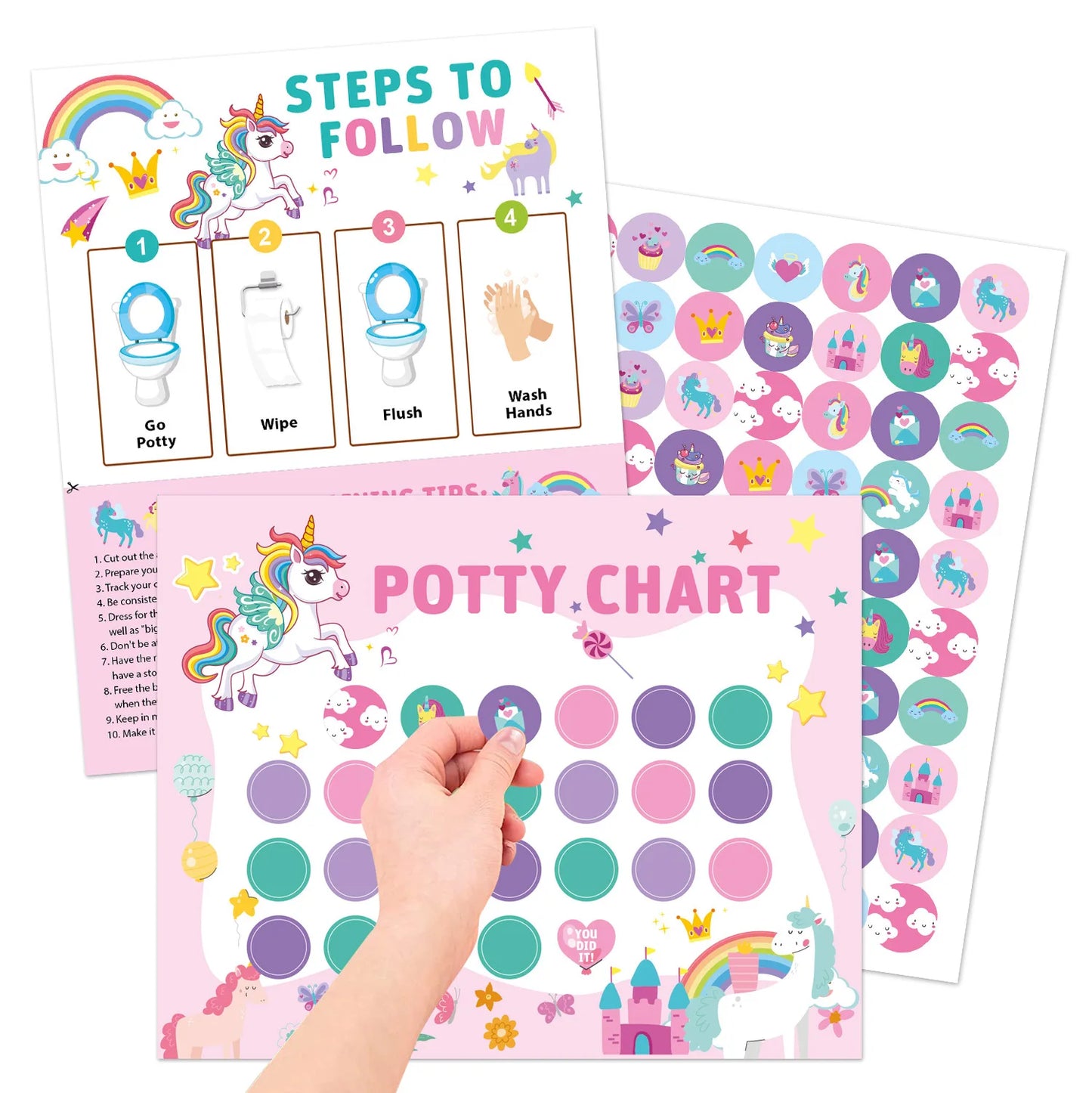 Toilet Training Sticker Chart Kids Potty Reward Progress Boys Girls