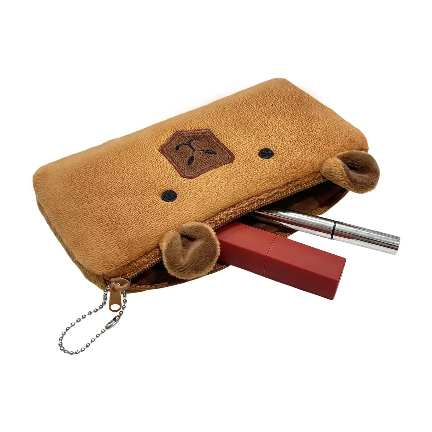 Capybara Plush Pencil Case – Cute Large Capacity Stationery Bag