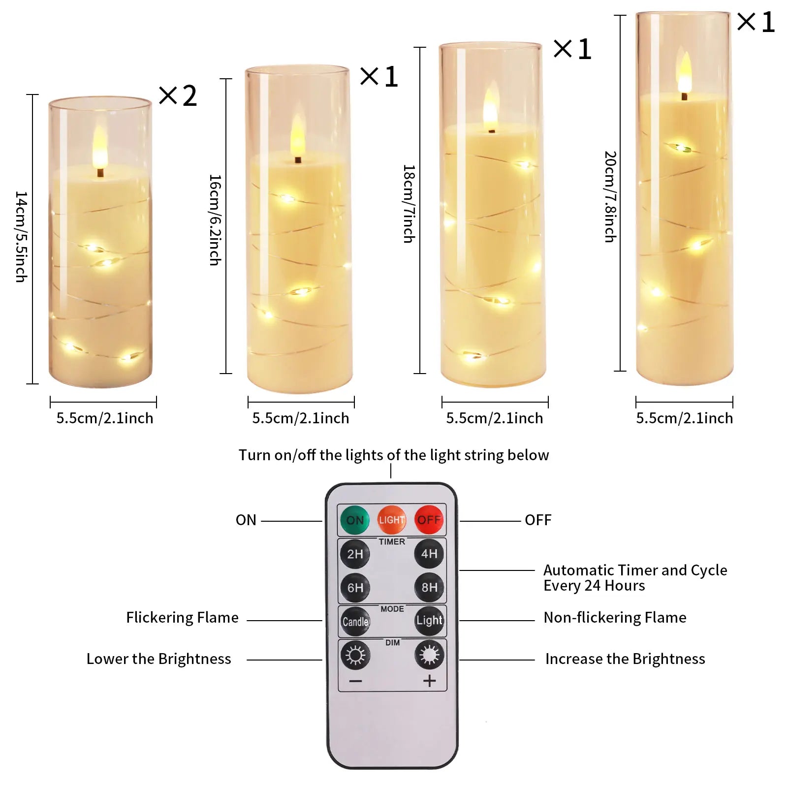 Flickering Flameless LED Pillar Candle Lights with Remote & Embedded Star String for Wishing Wedding Christmas Party Home Decor Peaceful Pleasures Health and Wellness