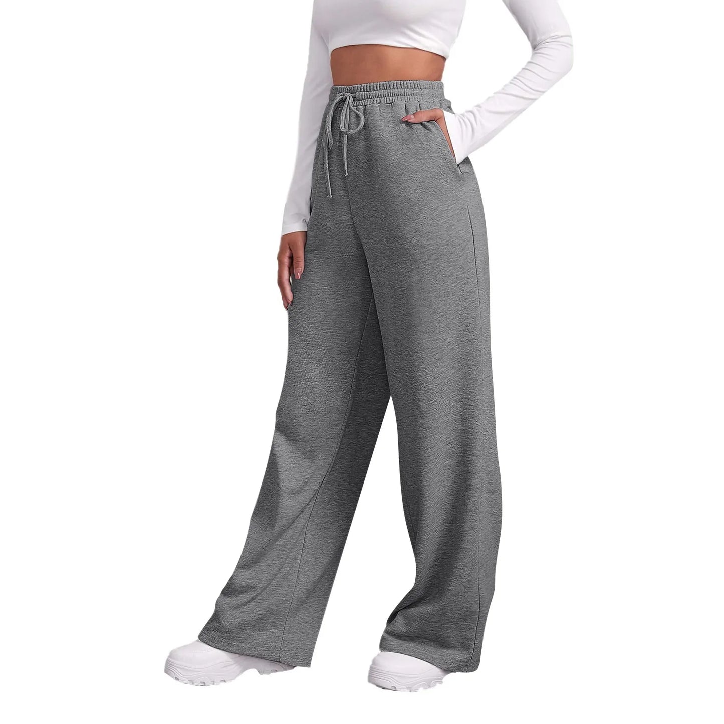 Women's Fleece-Lined Wide Leg Sweatpants | Casual Joggers