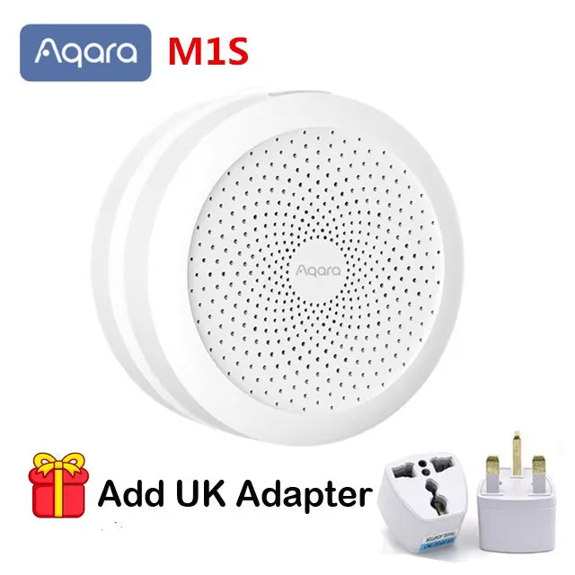 Aqara Smart Home Kits Zigbee Gateway Hub M1S Wireless Switch Lamp Door Motion Temperature Sensor for Mihome Homekit Peaceful Pleasures Health and Wellness Gateway add uk plug