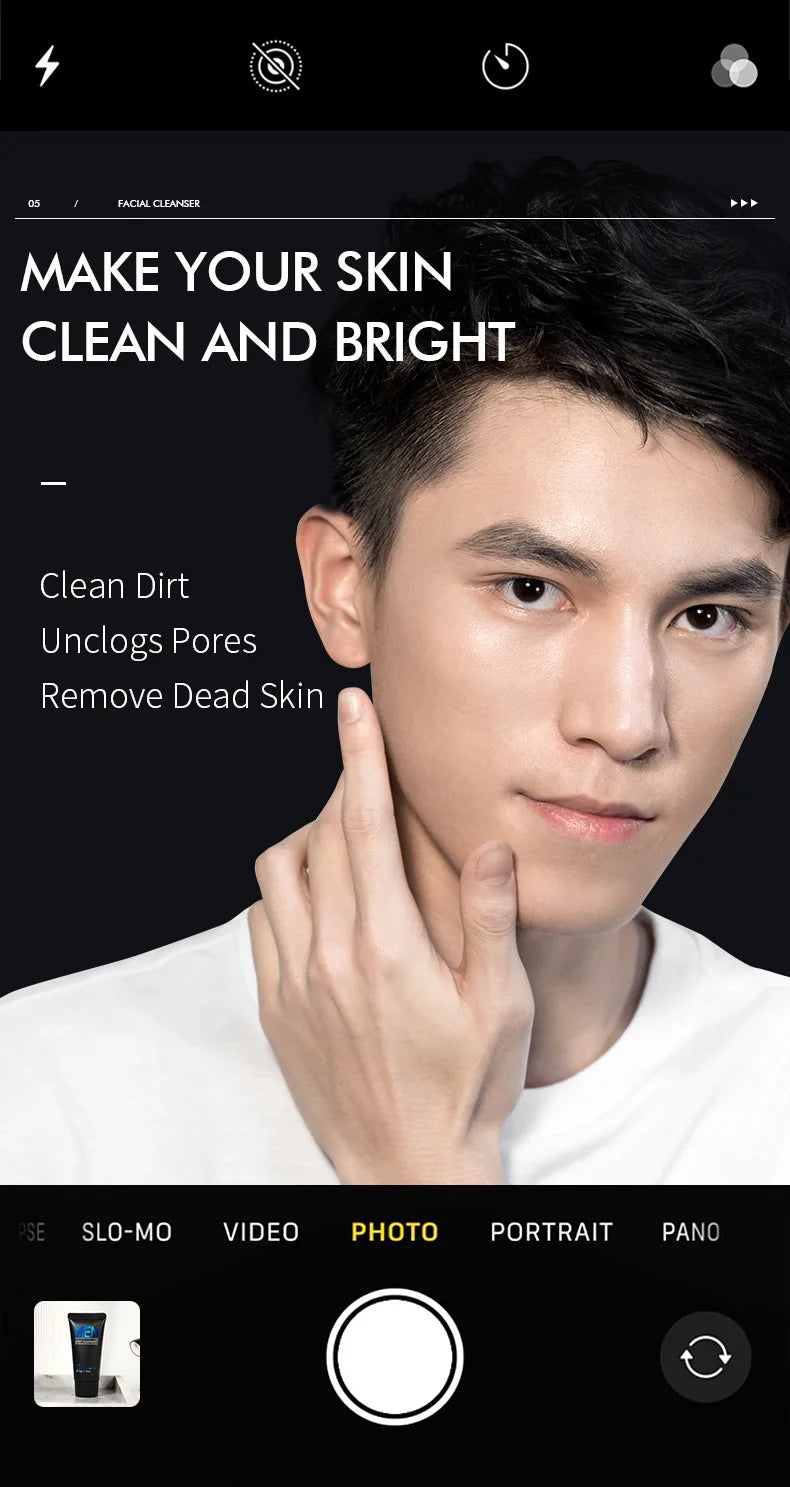 LAIKOU Men Face Cleanser 50g Deep Cleansing Oil Control Anti Acne Refreshing Moisturizing Facial Wash For Men Skin Care Peaceful Pleasures Health and Wellness
