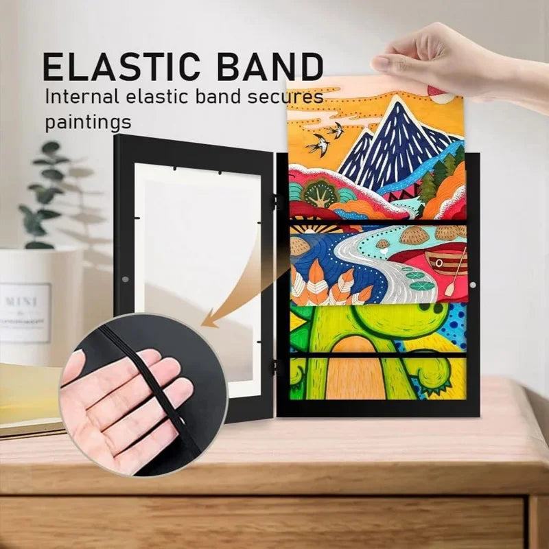Children's Wooden Magnetic Art Display Frame | Easy Swap