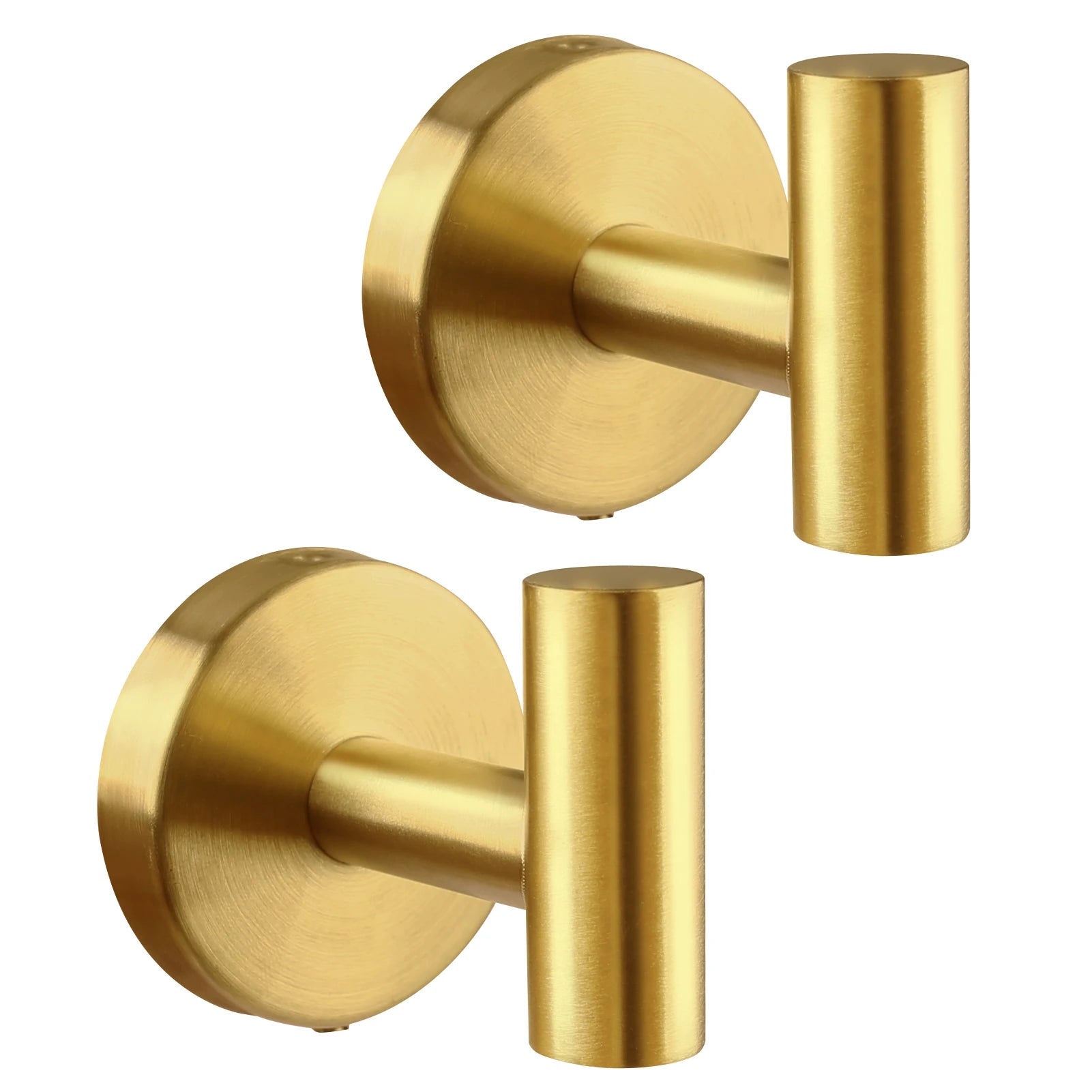 Reusable Stainless Steel Hook Bathroom Wall Mount Hooks Kitchen Bedroom Wall Hanger Robe Coat Holder Heavy Duty Towel Tool Peaceful Pleasures Health and Wellness Gold Set of 2