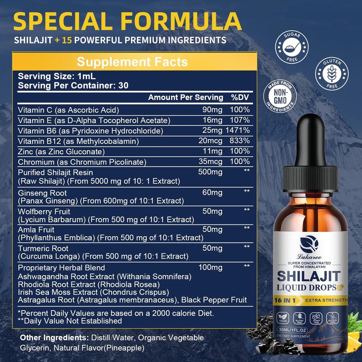 Shilajit Drops – 85+ Trace Minerals & Fulvic Acid | 30ml