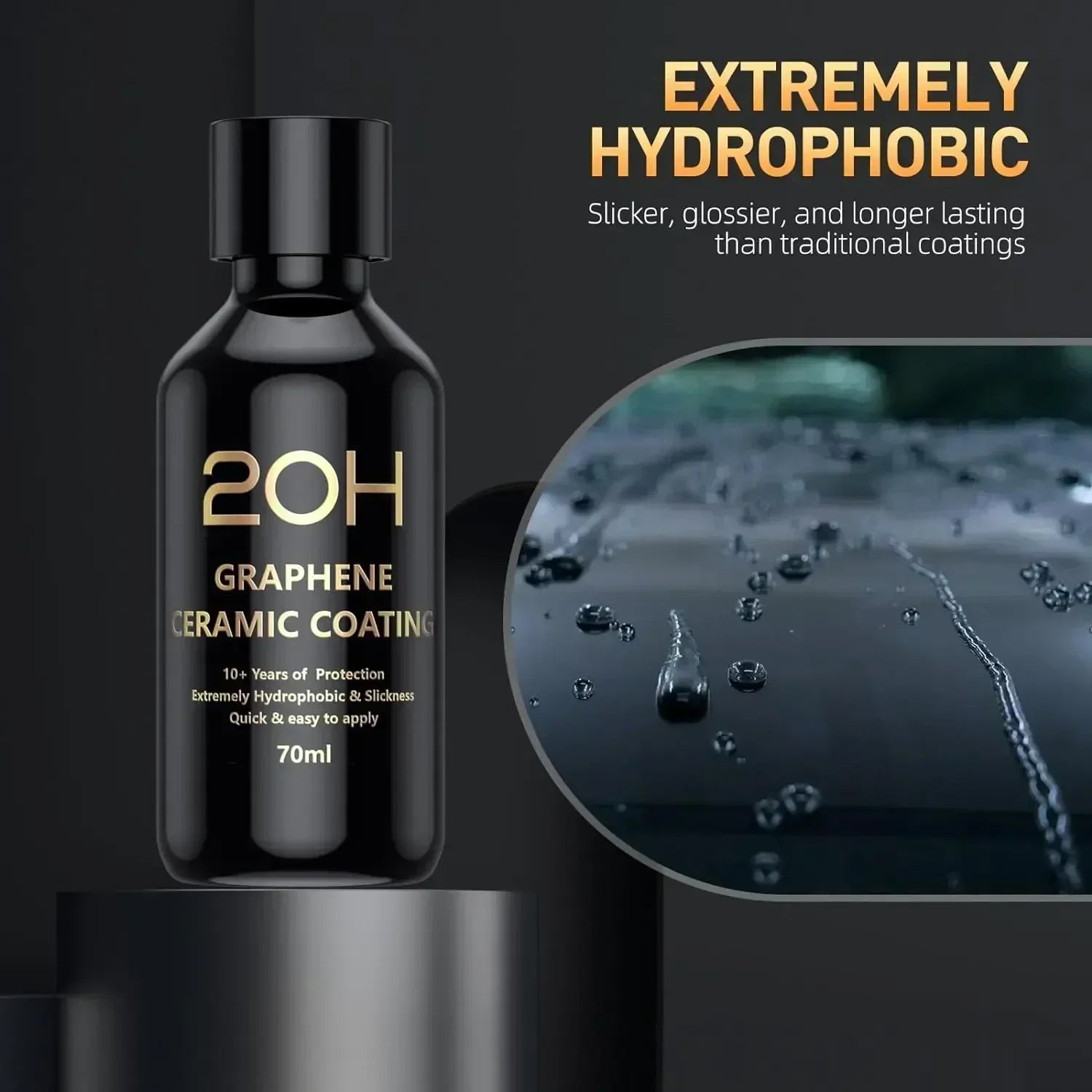 Graphene Ceramic Coating 20H/12H with Self Healing and UV Track Technology Car Detailing Professionals 10+ Years of Protection Peaceful Pleasures Health and Wellness