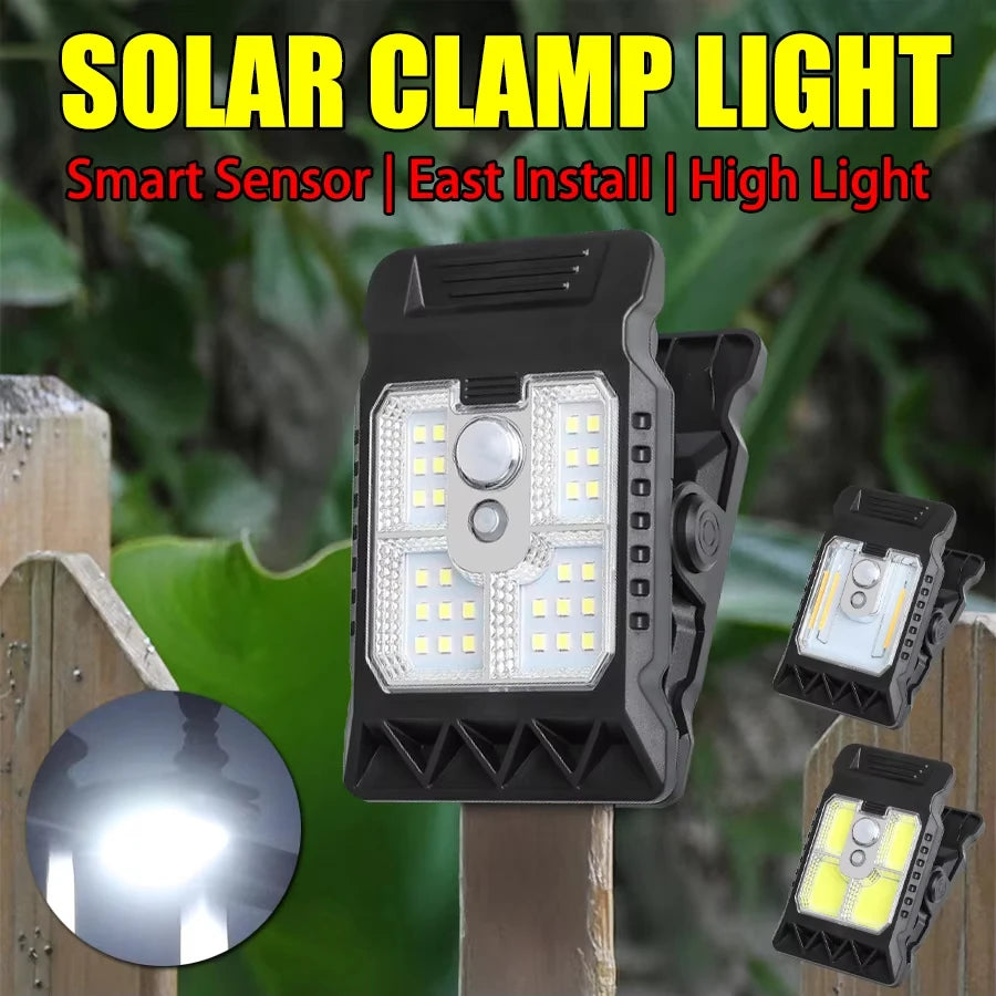 LED Solar Clip Light IP65 Waterproof Motion Sensor Outdoor Lamp Solar Outdoor Light Peaceful Pleasures Health and Wellness