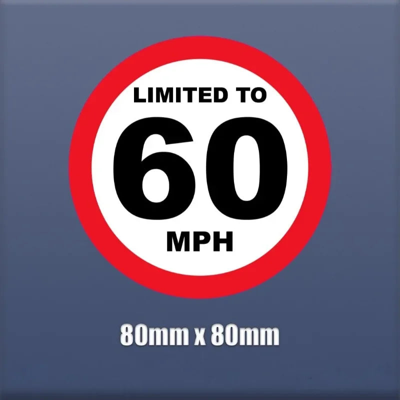 4Pack 80mm LIMITED TO 60 Speed Restriction Car Sticker Peaceful Pleasures Health and Wellness