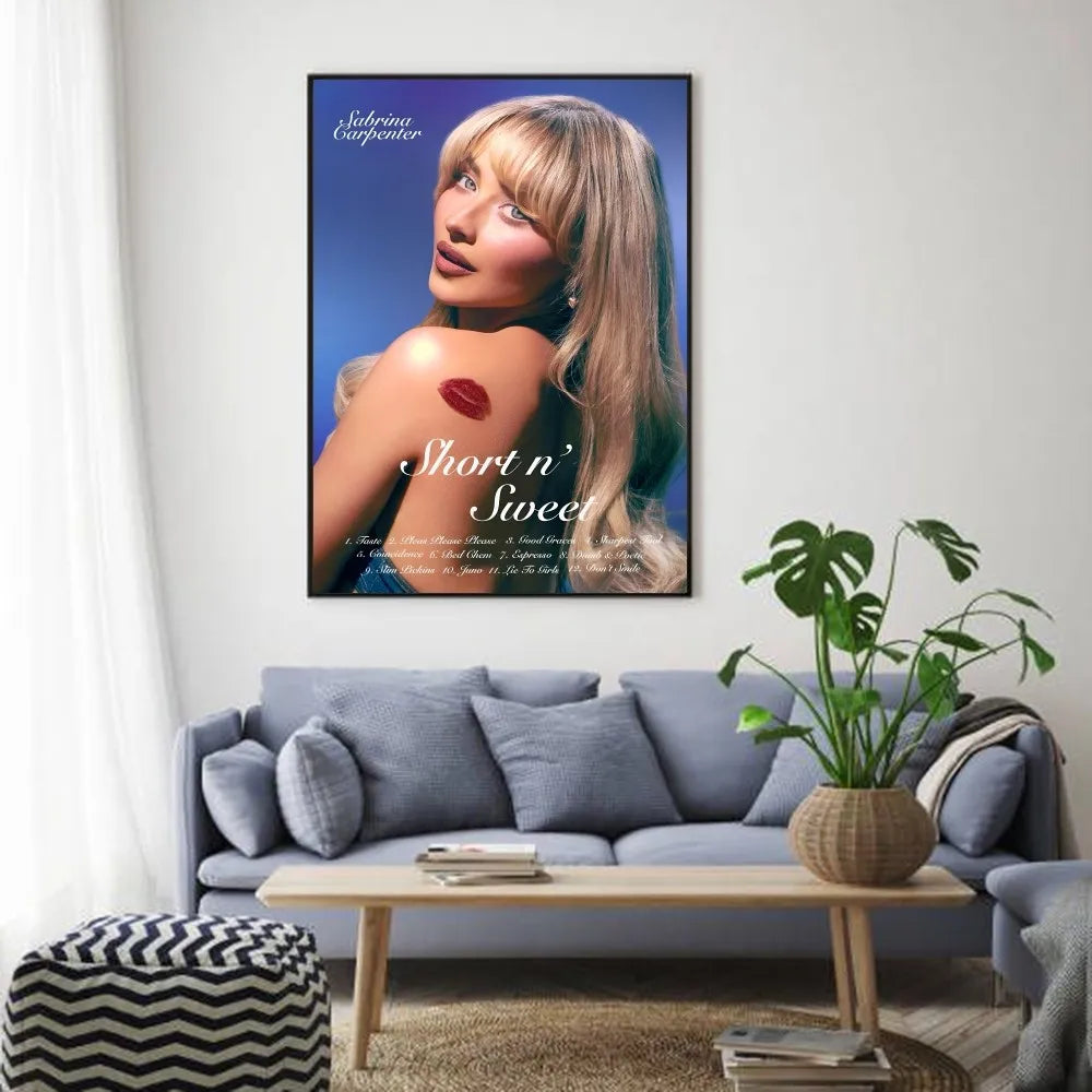 Sabrina Carpenter Portrait Poster – HD Waterproof Wall Art Decor Wall Art Poster Peaceful Pleasures Health and Wellness