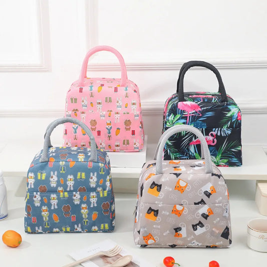 1PC Portable Lunch Bags Thermal Insulation Lunch Box Storage Bag Children's School Lunch Box Bag Picnic Storage Large Capacity Peaceful Pleasures Health and Wellness