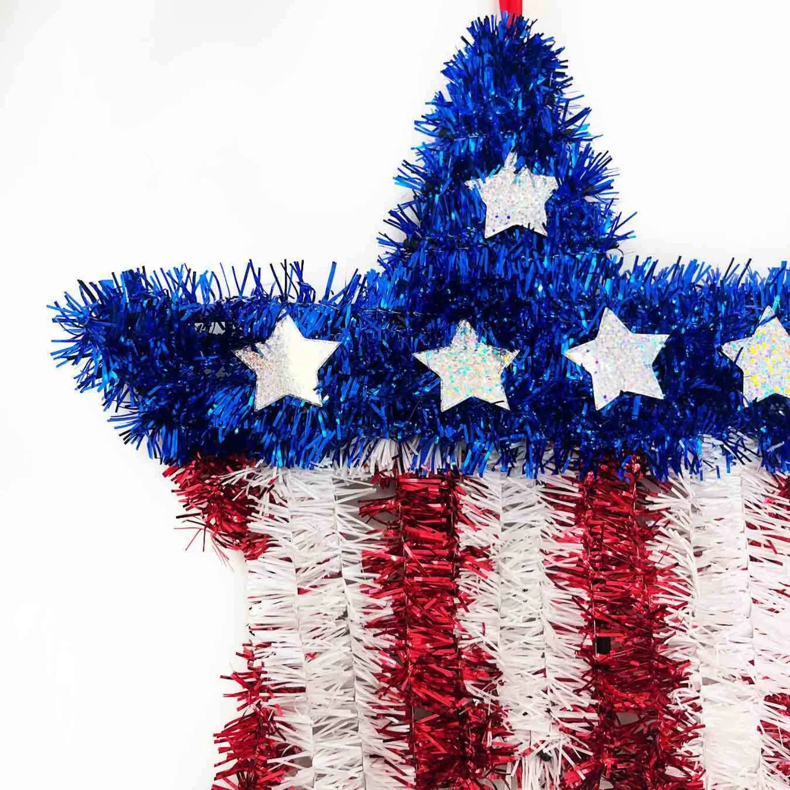 4th of July Patriotic Star Wreath Door & Wall Hanging Decor Holiday Door Hanging Peaceful Pleasures Health and Wellness