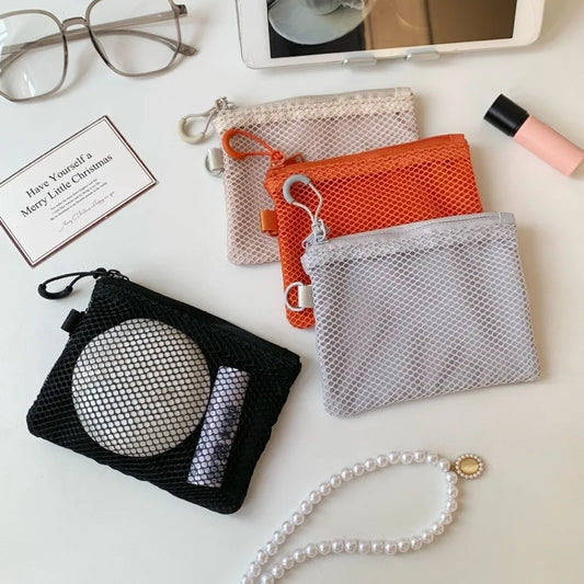 Mesh Makeup Storage Bag | Zipper Travel Cosmetics Organizer Cosmetics Organizer Bag Oasis Select