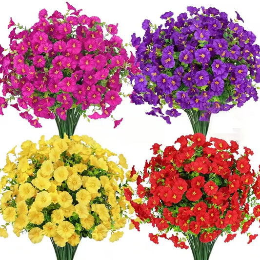 35CM Artificial Silk Morning Glory Eucalyptus UV Flower Decor Artificial Flower Decor Peaceful Pleasures Health and Wellness