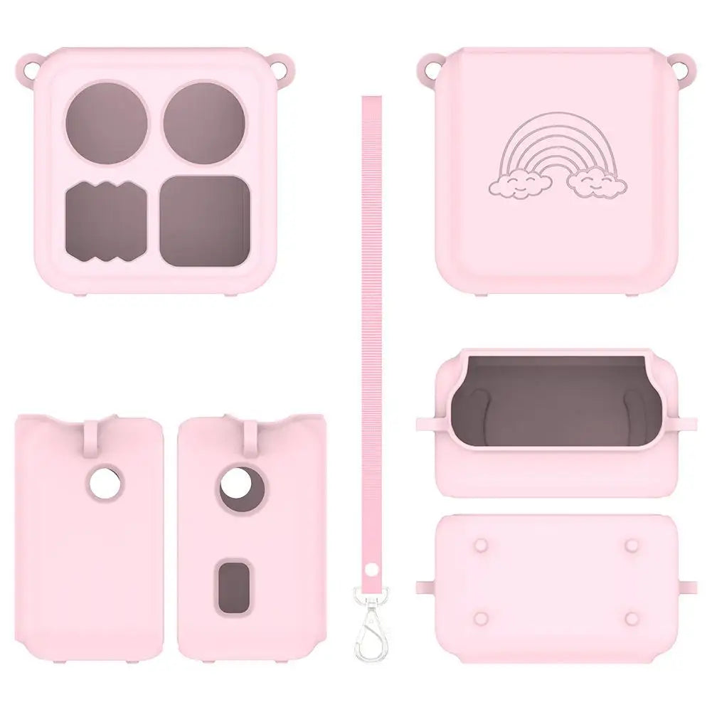 Silicone Protective Case for Yoto Mini Audio Player With Lanyard Card Slot Dustproof Shockproof Portable Storage Accessories Peaceful Pleasures Health and Wellness Pink