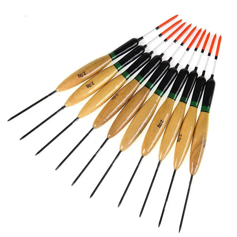 10pcs Fishing Float Set, Lightweight Wooden Fishing Floats, High Sensitivity Bite Indicator, Ideal for Anglers & Beginners Peaceful Pleasures Health and Wellness natural wood color