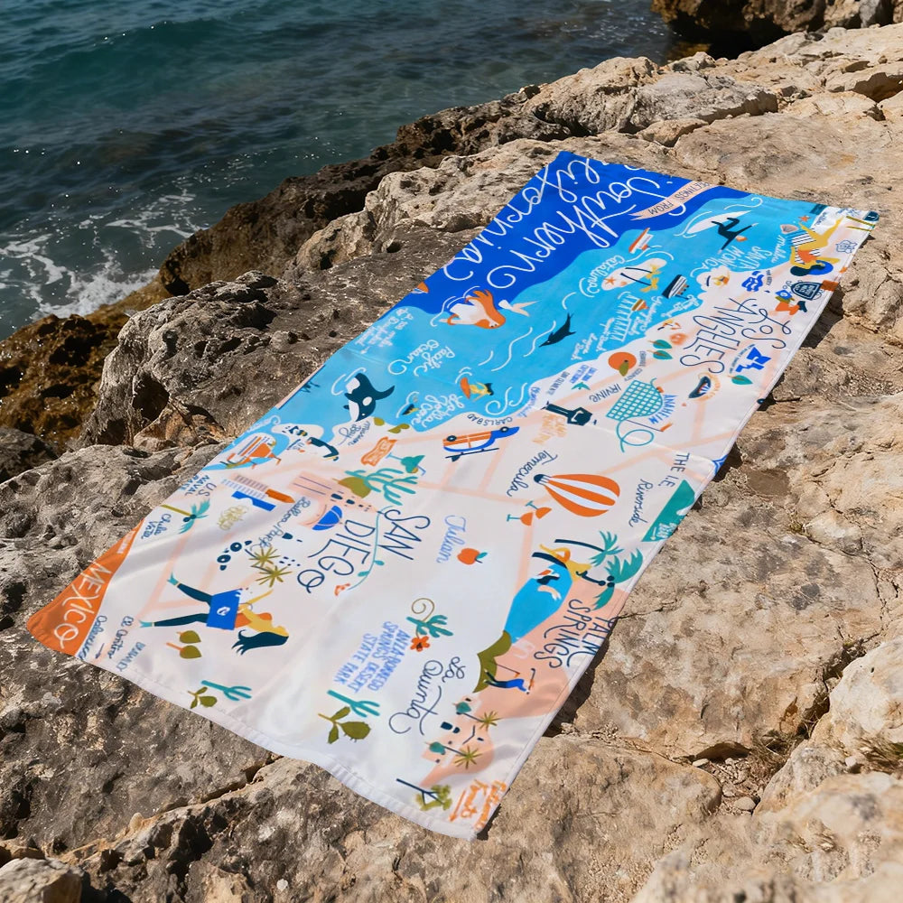 Quick-Dry Beach Towel | Soft Pool Towel for Travel & Gym Quick-Dry Beach Towel Peaceful Pleasures Health and Wellness