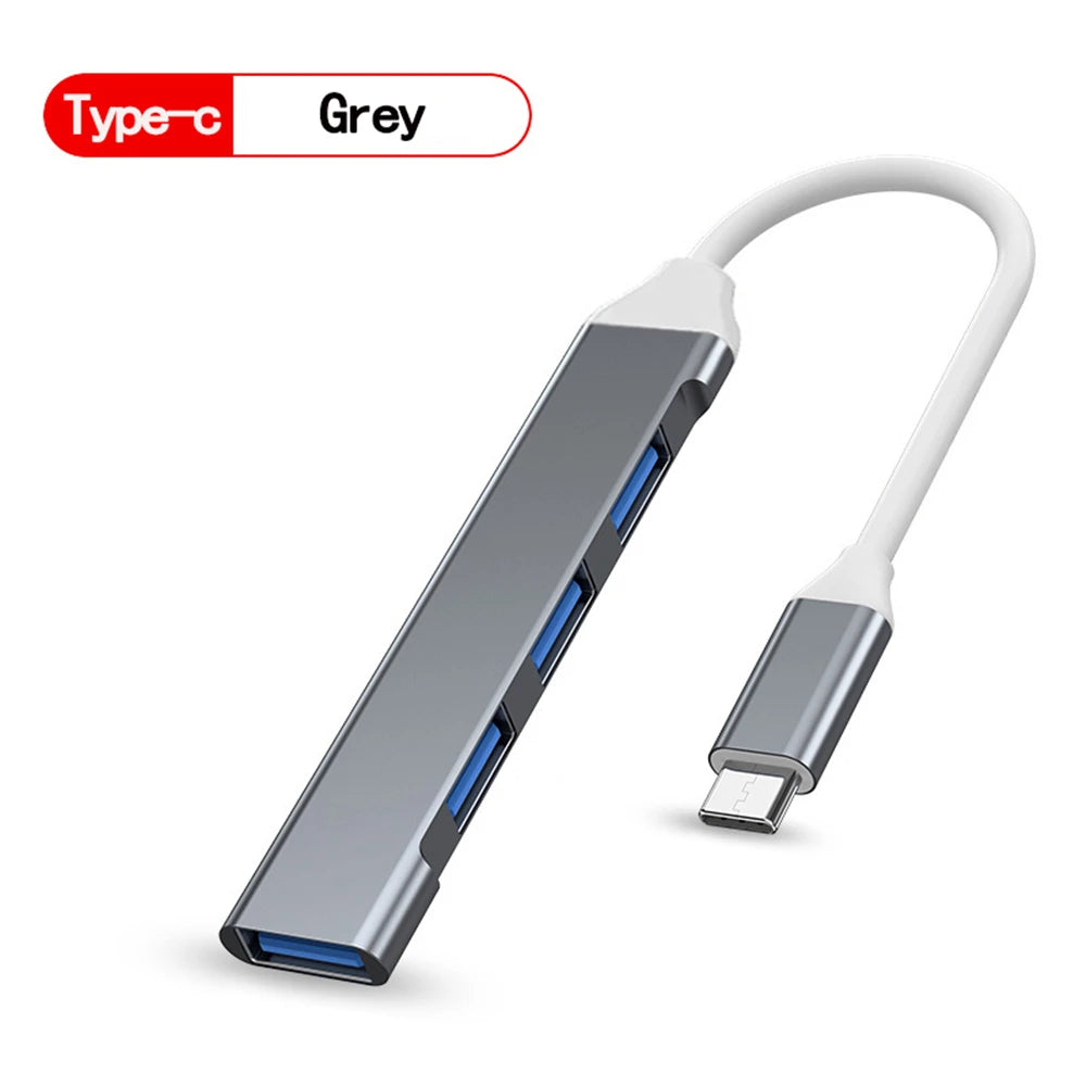 USB-C to 4-Port USB 3.0 Hub OTG Adapter | 5Gbps MacBook PC