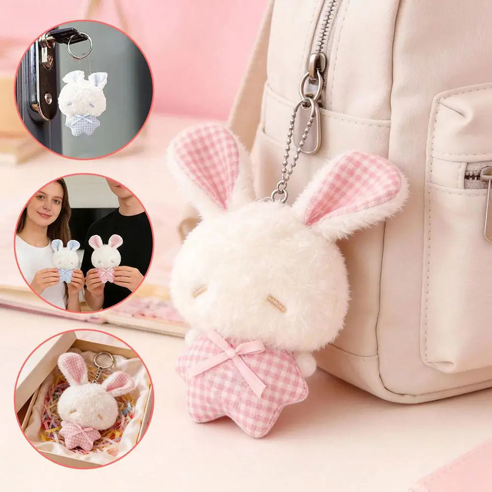 Kawaii Angel Bunny Plush Keychain – Cute Soft Rabbit Toy Gift