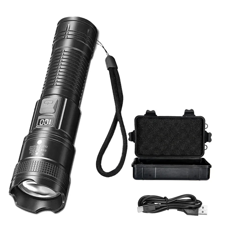 Ultra Bright Zoomable LED Tactical Flashlight | USB Rechargeable