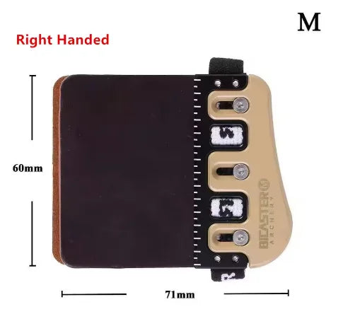 Bicaster Archery Finger Guard Protector LH RH Tab Leather Brass Plate