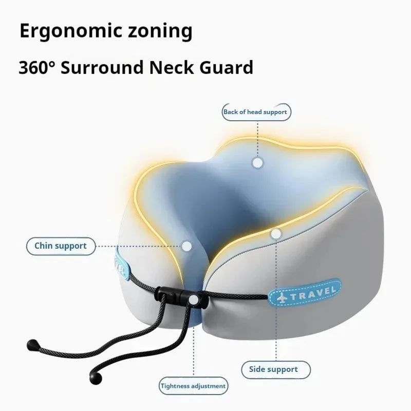 Memory Foam Neck Pillow Travel Pillow Portable U Shape Pillow for Airplane Or Office Home Comfort Support Peaceful Pleasures Health and Wellness