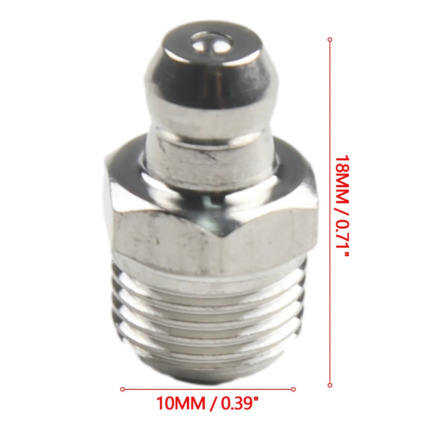 10-Pack M10 Stainless Steel Straight Hydraulic Grease Fittings
