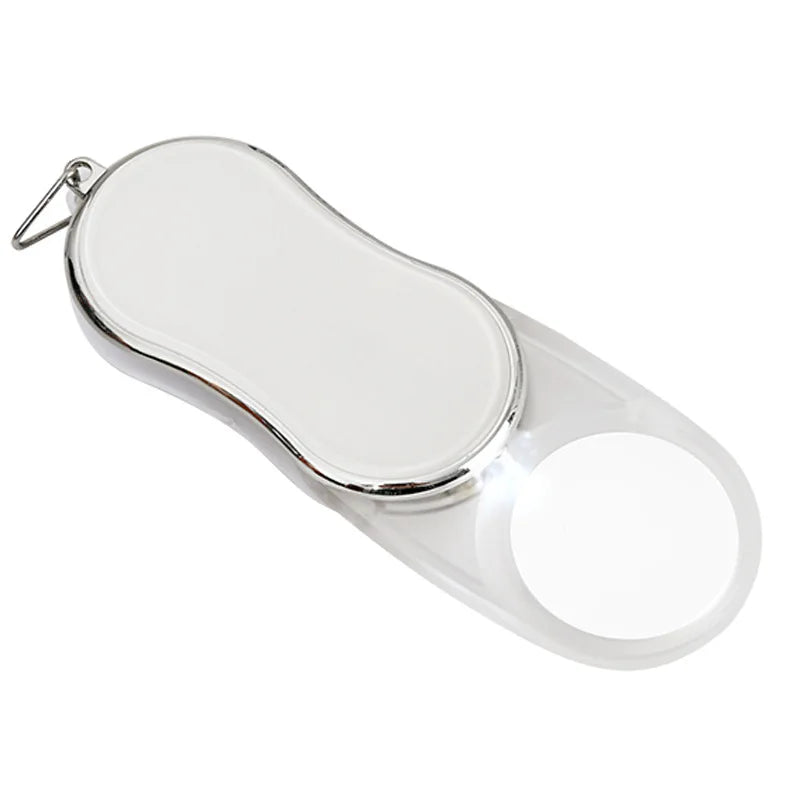 Folding Portable Magnifying Glass with 8-Shaped 3.5X Led Light for The Elderly To Read and Appreciate Antiques Peaceful Pleasures Health and Wellness WHITE