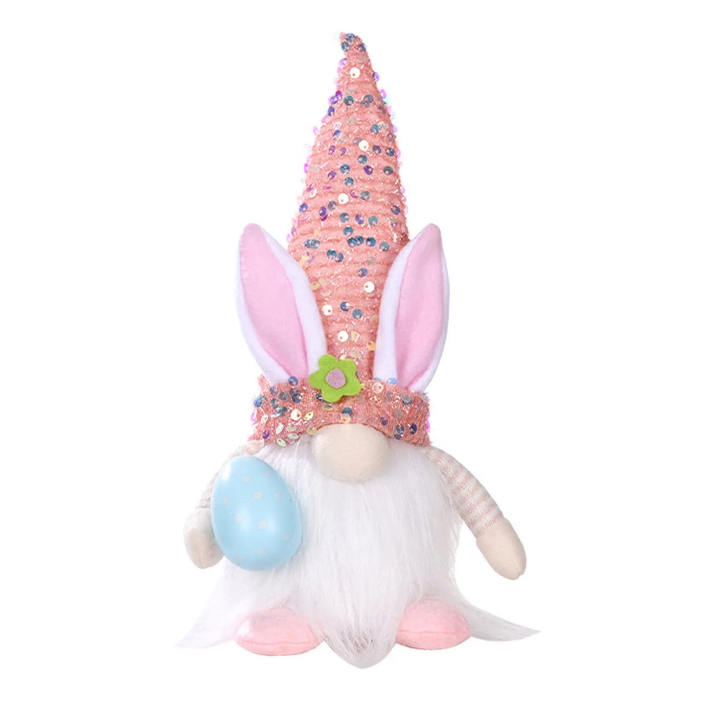 Easter Bunny Plush Figurine | Spring Décor Rabbit Sculpture Holiday Figurine Peaceful Pleasures Health and Wellness F One Size