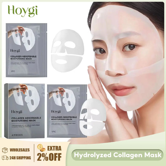 Collagen Face Mask Hydrating Shrinking Pores Fade Fine Lines Moisturizing Refreshing Hyaluronic Acid Sheet Mask Korean Skin Care Peaceful Pleasures Health and Wellness