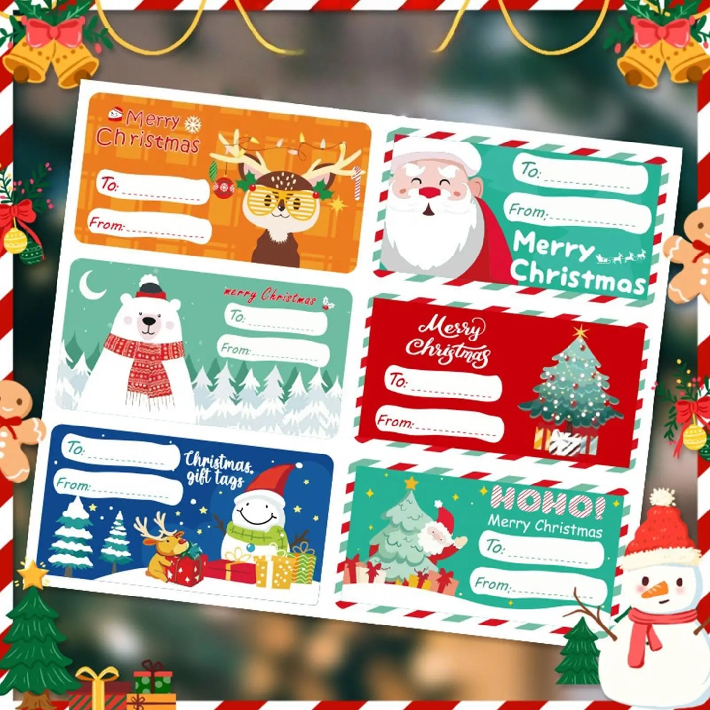 Christmas Label Stickers 60 Sheets | Holiday Gift Tags