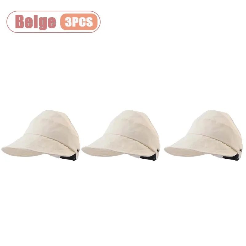 Women's Foldable Wide Brim Sun Hat – Adjustable Visor Cap