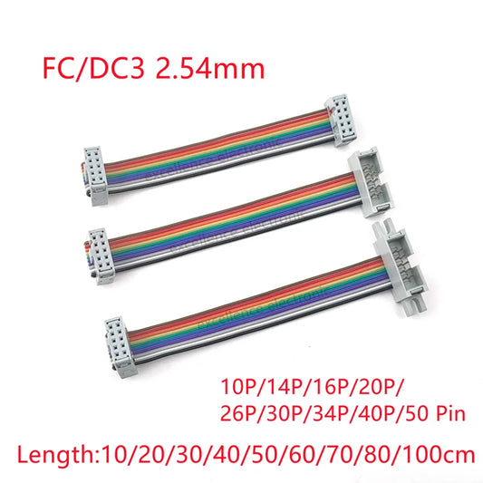 FC to DC3 2.54MM Pitch IDC Color Flat Cable LED Screen Connection JTAG Download Line 10/20/40/60/80/100cm 40P GPIO Ribbon Cable Peaceful Pleasures Health and Wellness 100cm 14P Type-3