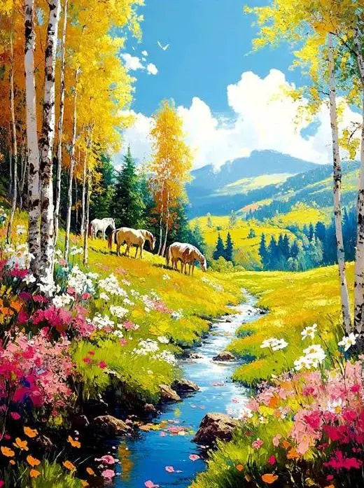 Landscape Art Posters Canvas Printing, Colorful Fashion Trend Wall Art for Rural Villas & Home Decor, Natural Aesthetic Canvas Peaceful Pleasures Health and Wellness 2 20x30cm Unframed