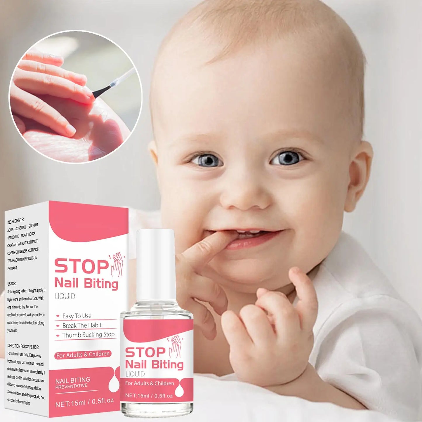 Bitter Nail Biting Stopper Solution 15ml – Non-Toxic for Kids Nail Biting Deterrent Peaceful Pleasures Health and Wellness