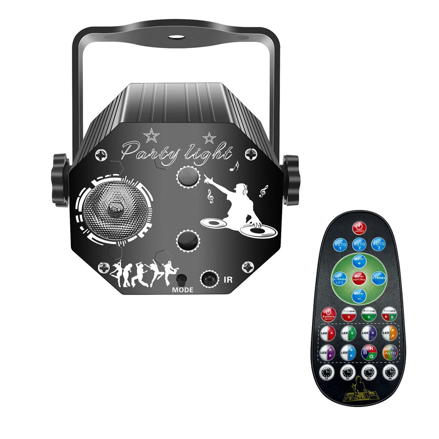 Disco Light with 72 Patterns, Portable LED RGB Party Light, Auto/Sound/Remote Control, 1/3/6/8H Timer, Pattern Projection Light Peaceful Pleasures Health and Wellness