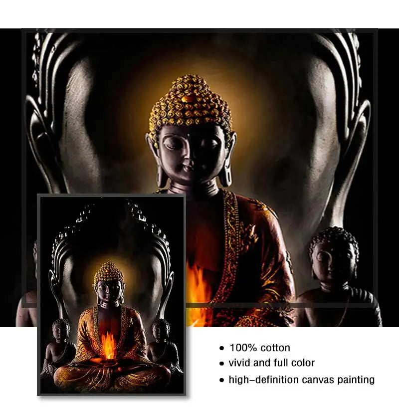 Buddha Canvas Wall Art | Unframed Buddhism Poster Print