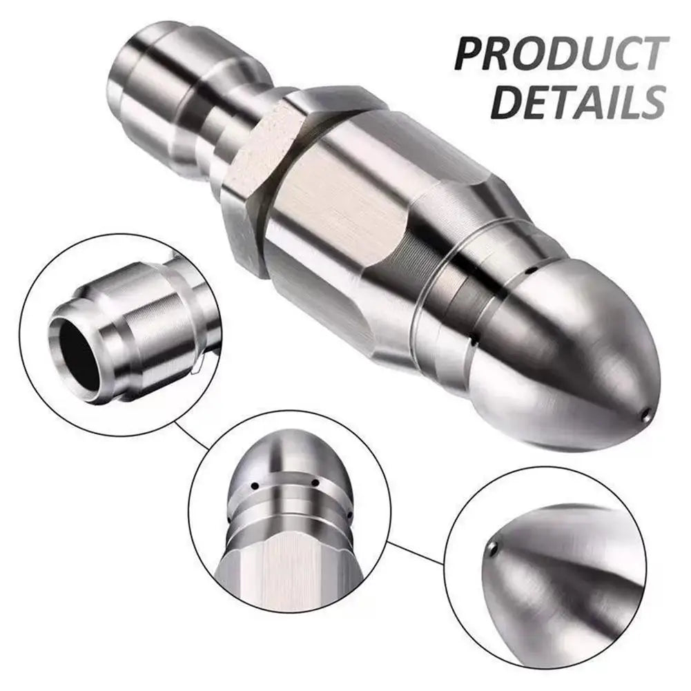 1/2pcs Sewer Jetter Nozzle Stainless Steel High Pressure Washer 1/4" Quick Connector Cleaning Sprayer Nozzle for Drain Cleaning Peaceful Pleasures Health and Wellness