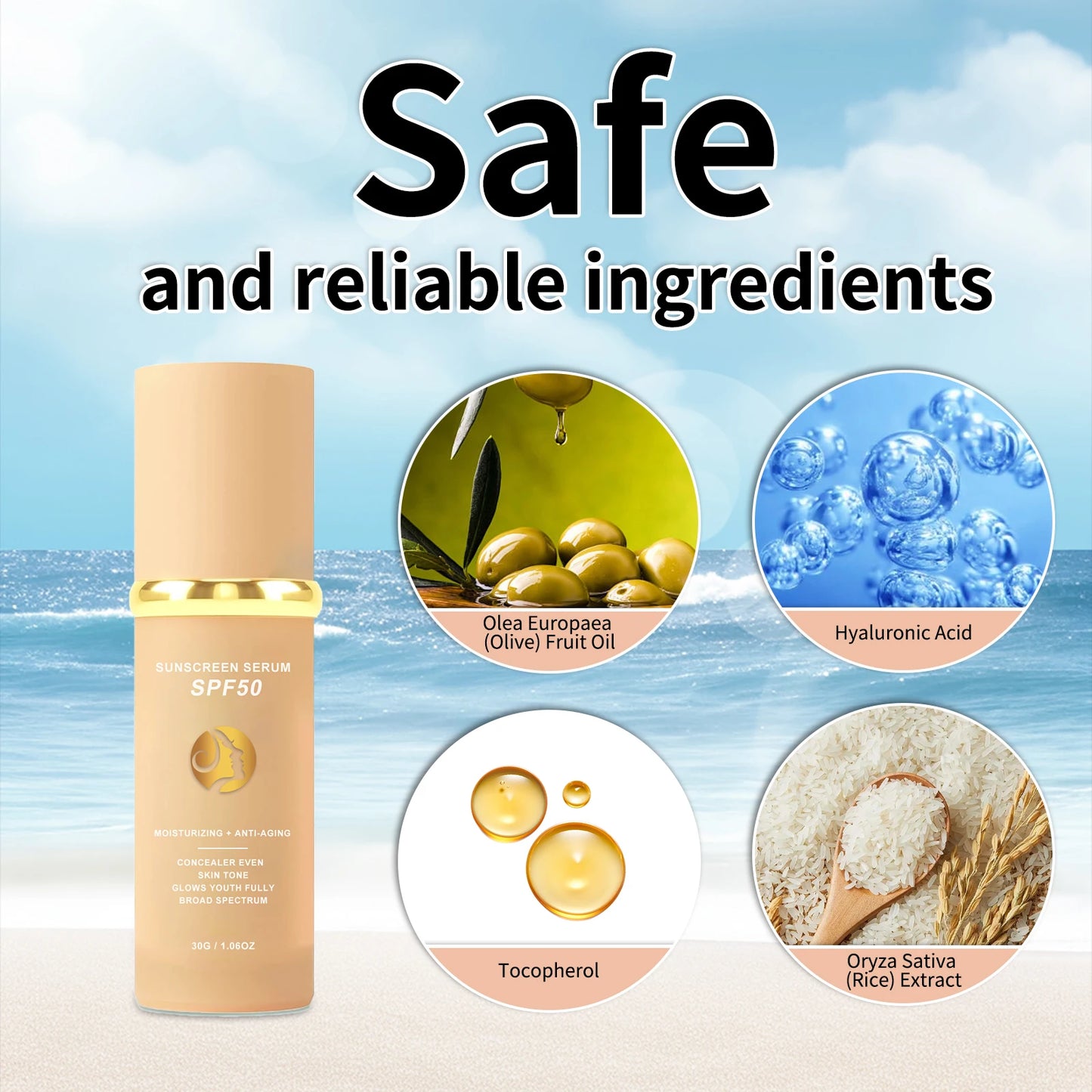 Sunscreen liquid foundation 30g, waterproof, sweat proof, goodbye to dry pickup powder, concealer, even skin color Peaceful Pleasures Health and Wellness