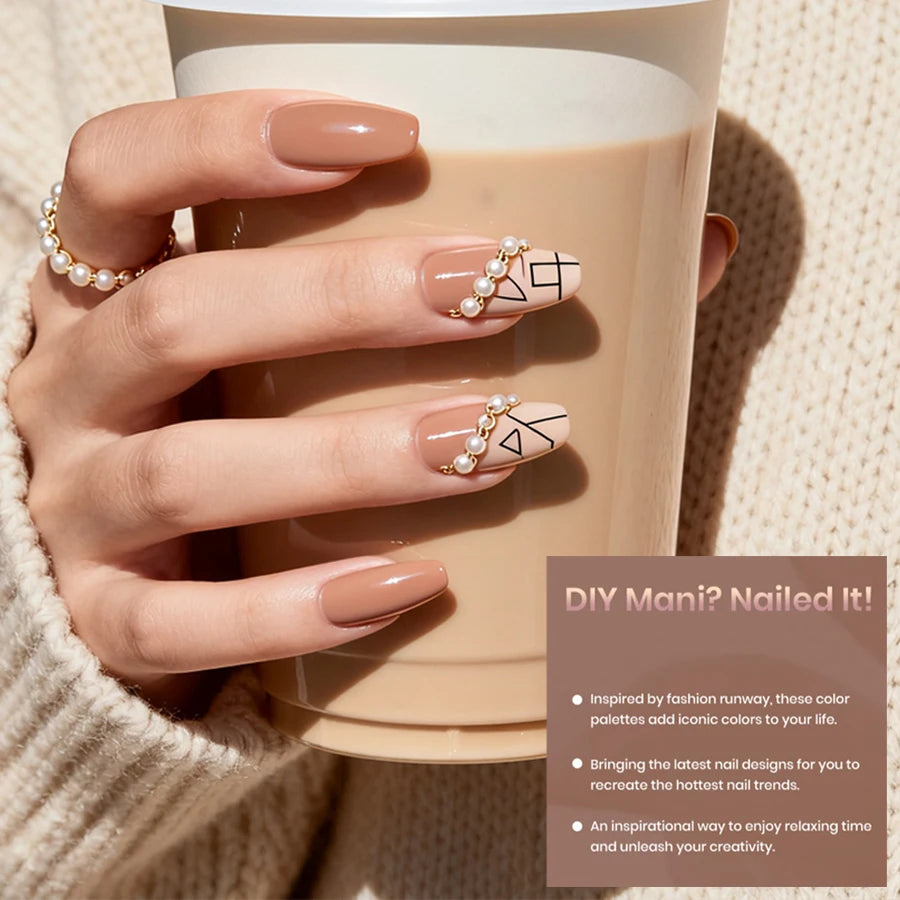 6-Piece Milk Tea Gel Nail Polish Set | UV/LED Soak-Off DIY Kit