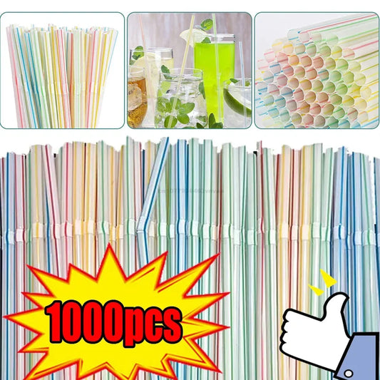 Colorful Flexible Plastic Drinking Straws – Bulk 100–1000 Pack Drinking Straws Oasis Select