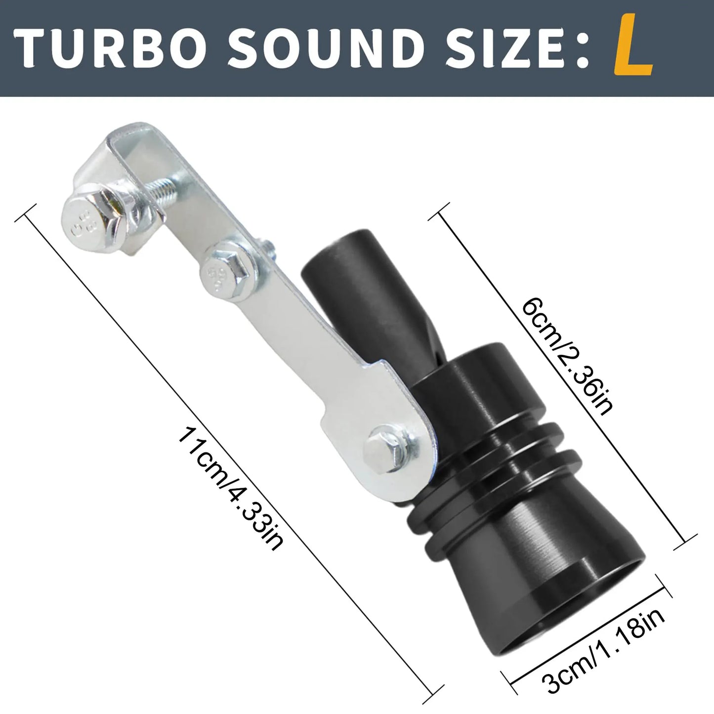 Motorcycle,Truck,Car Turbo Sound Universal Aluminum Car Turbo Whistle Muffler Pipe Whistle Car Roar Maker 4 Sizes Peaceful Pleasures Health and Wellness L black 1 PCS Muffler
