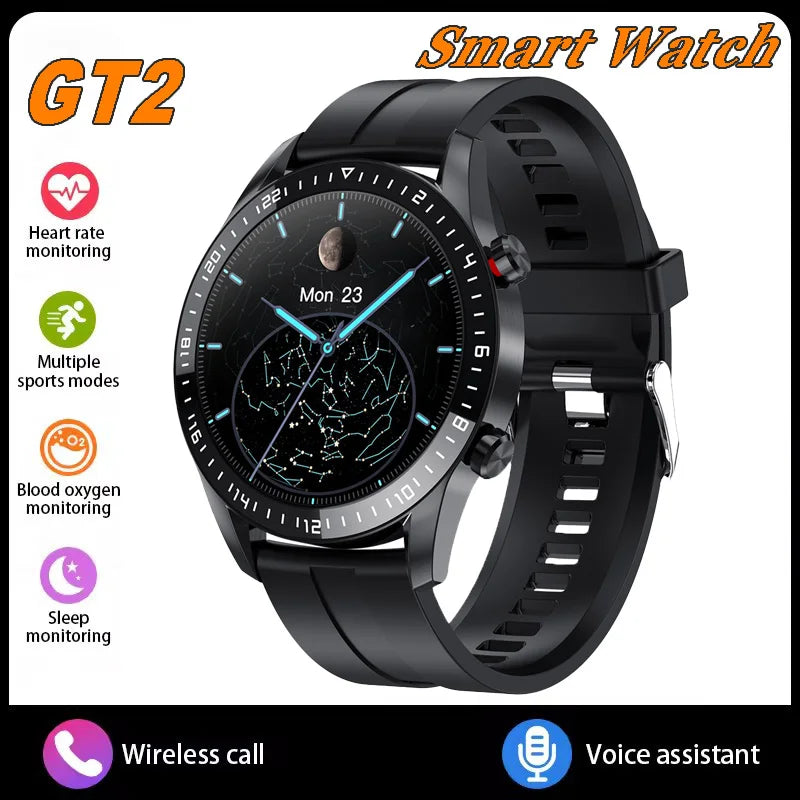 Men Women Bluetooth Call Smart Watch Heart Rate Blood Oxygen Sleep Health Monitoring GPS Sports Tracking Waterproof Smartwatch Peaceful Pleasures Health and Wellness Black