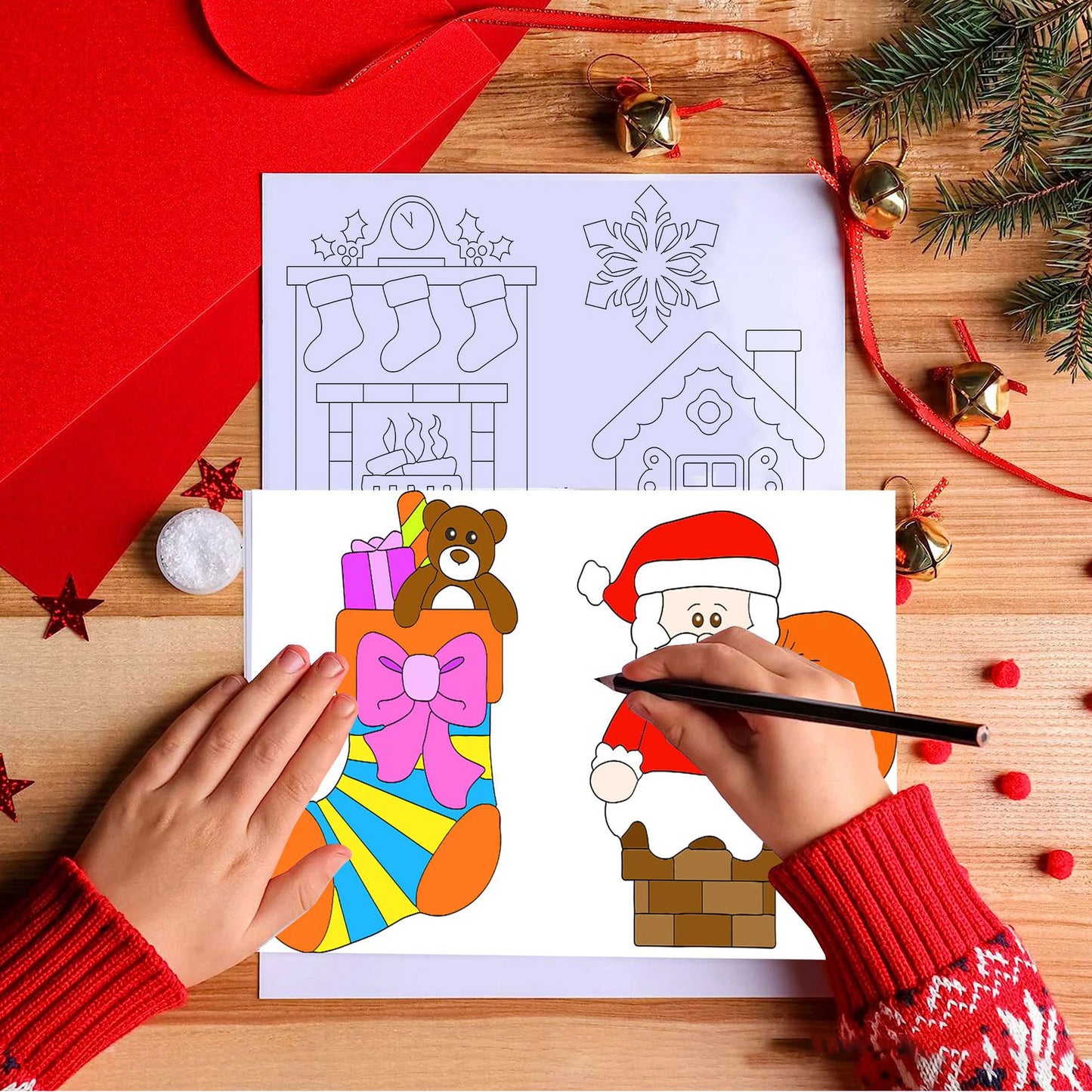 Two Sets Christmas Diy Colorful Cartoon Drawing Books Picture Book