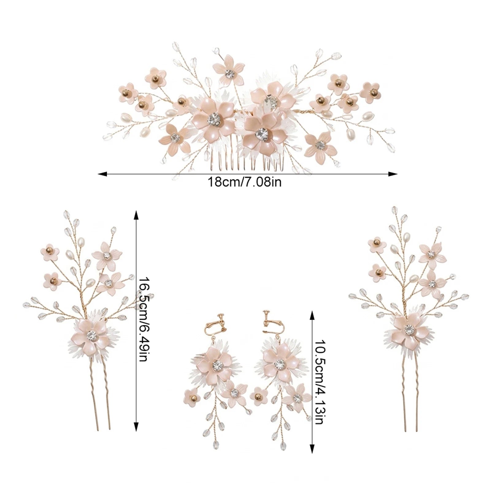 Korean Bridal Hair Comb Set Flower Hairpins Sweet And Fresh Wedding Accessories Peaceful Pleasures Health and Wellness